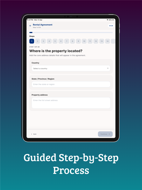 Rent Agreement Maker guided step-by-step agreement creation process